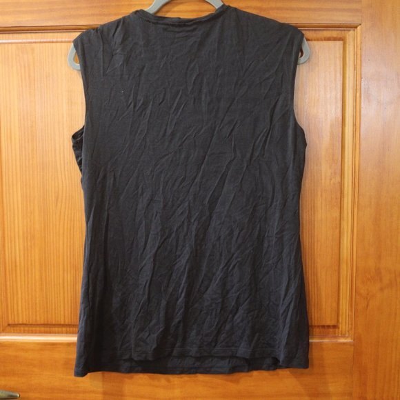 Classiques Entier Black Silk Sequin Beaded V neck Top LG - Picture 7 of 10